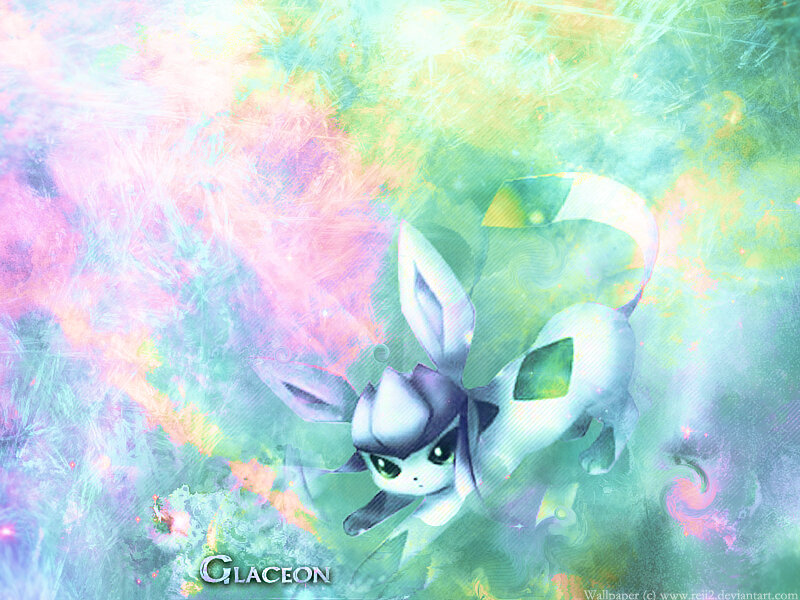 Glaceon in Colorful Mist