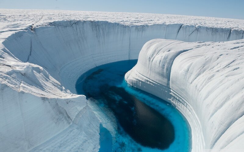 Glacial Ice Cave — White, Dramatic, Afternoon, Photograph, Water