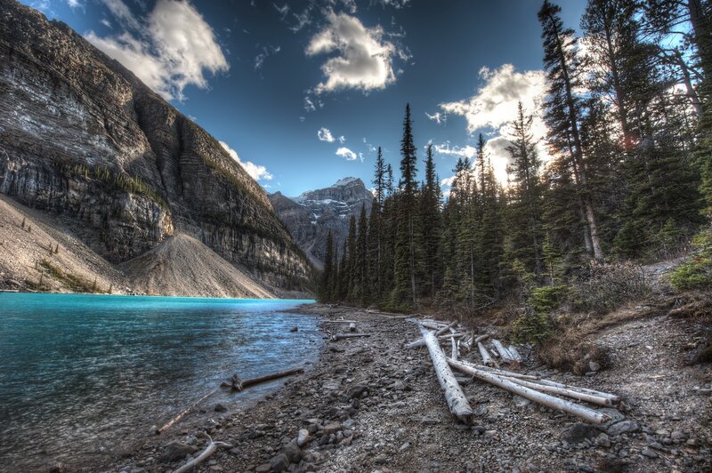 Glacial Lake and Mountains — Blue, Dramatic
