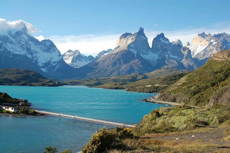 Glacial Lake and Mountains — Blue, Serene, Afternoon, Photograph