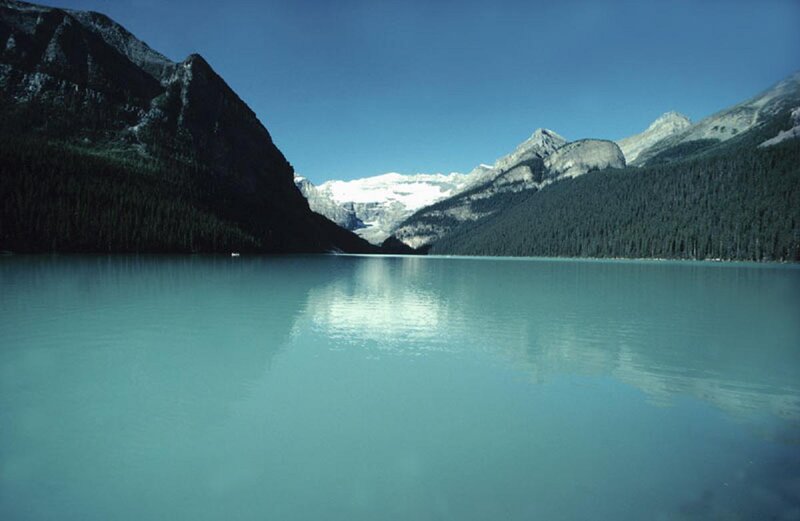 Glacial Lake and Mountains — Blue, Serene