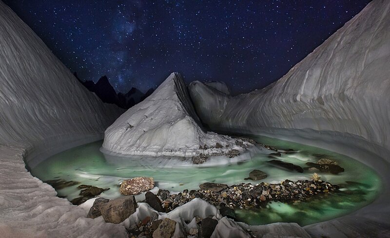 Glacial Lake at Night