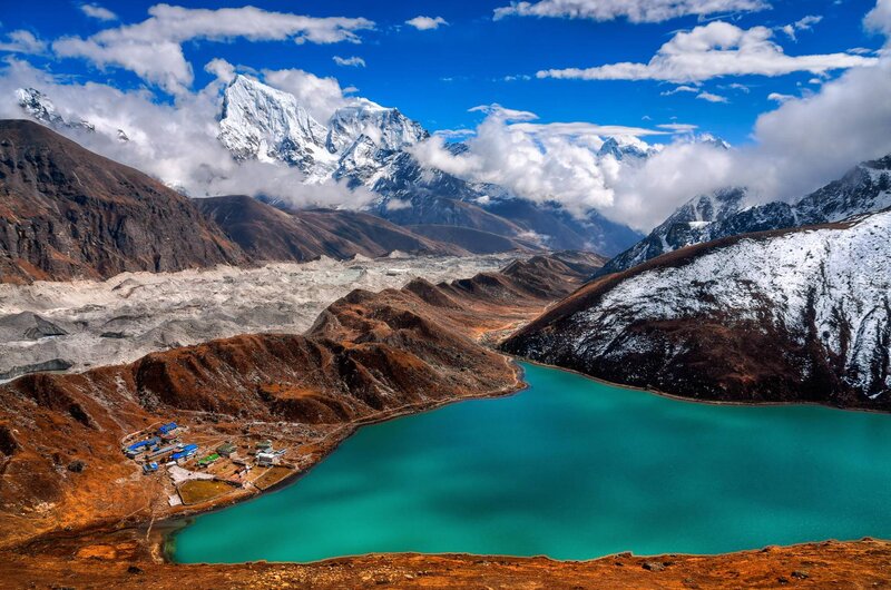 Glacial Lake in Mountains — Blue, Dramatic, Afternoon
