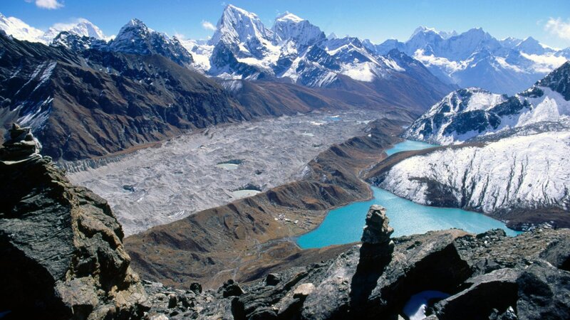 Glacial Lake in Mountains — Blue, Dramatic
