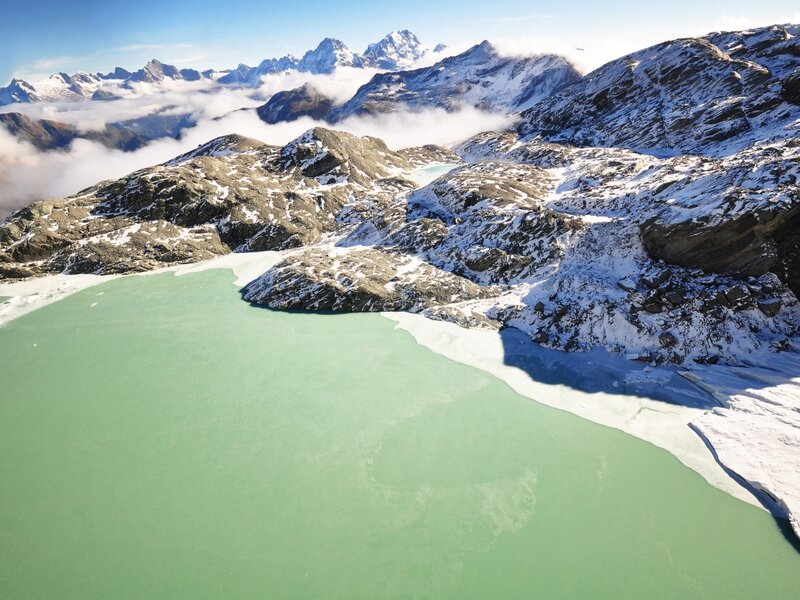 Glacial Lake in Mountains — Green, Serene
