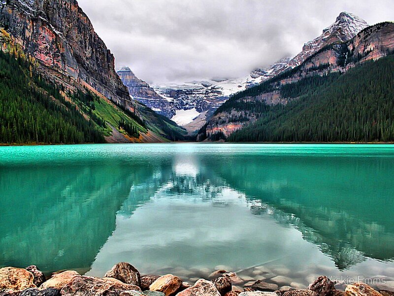 Glacial Lake in Mountains — Teal