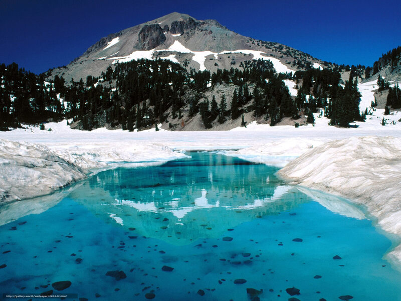 Glacial lake with mountain backdrop
