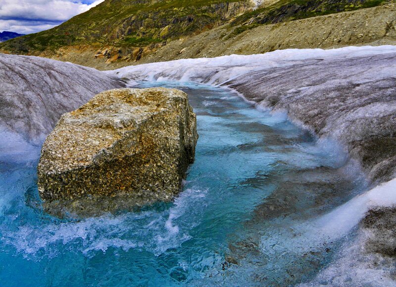 Glacial Meltwater Stream — Blue, Dramatic