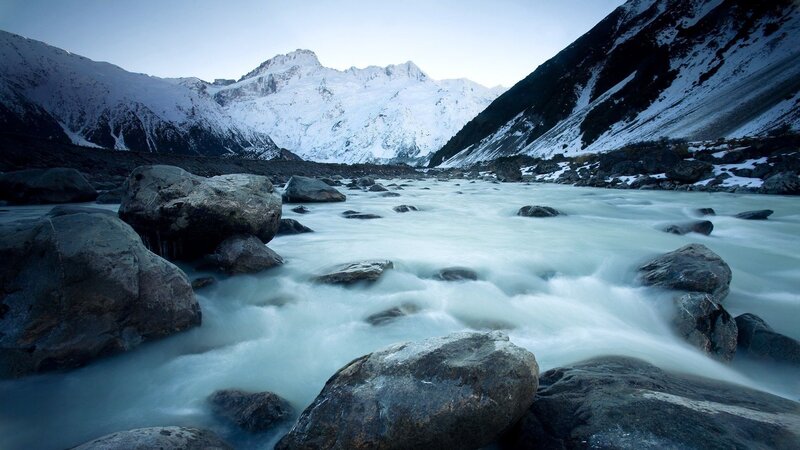 Glacial River in Mountains