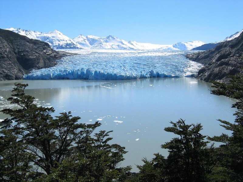 Glacier and lake landscape