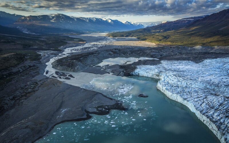Glacier and Meltwater Lake