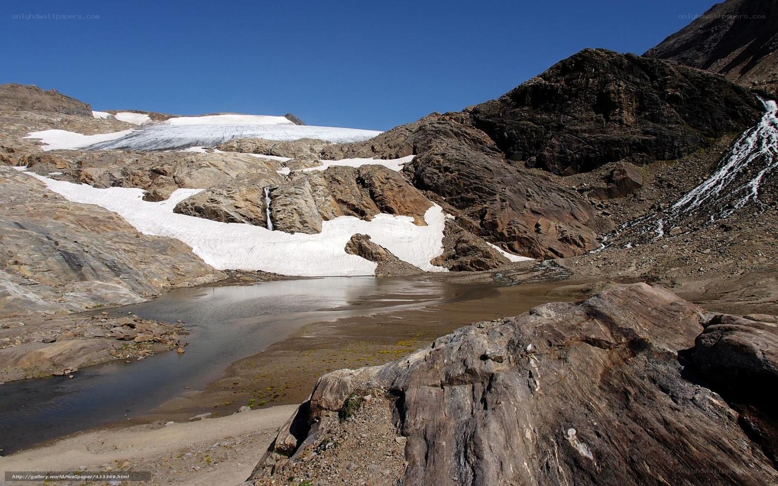 Glacier and mountain lake