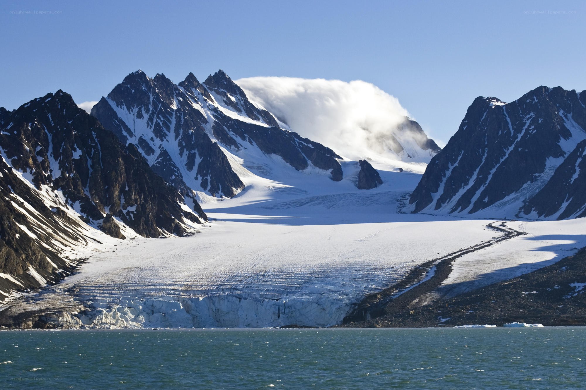 Glacier and mountain landscape