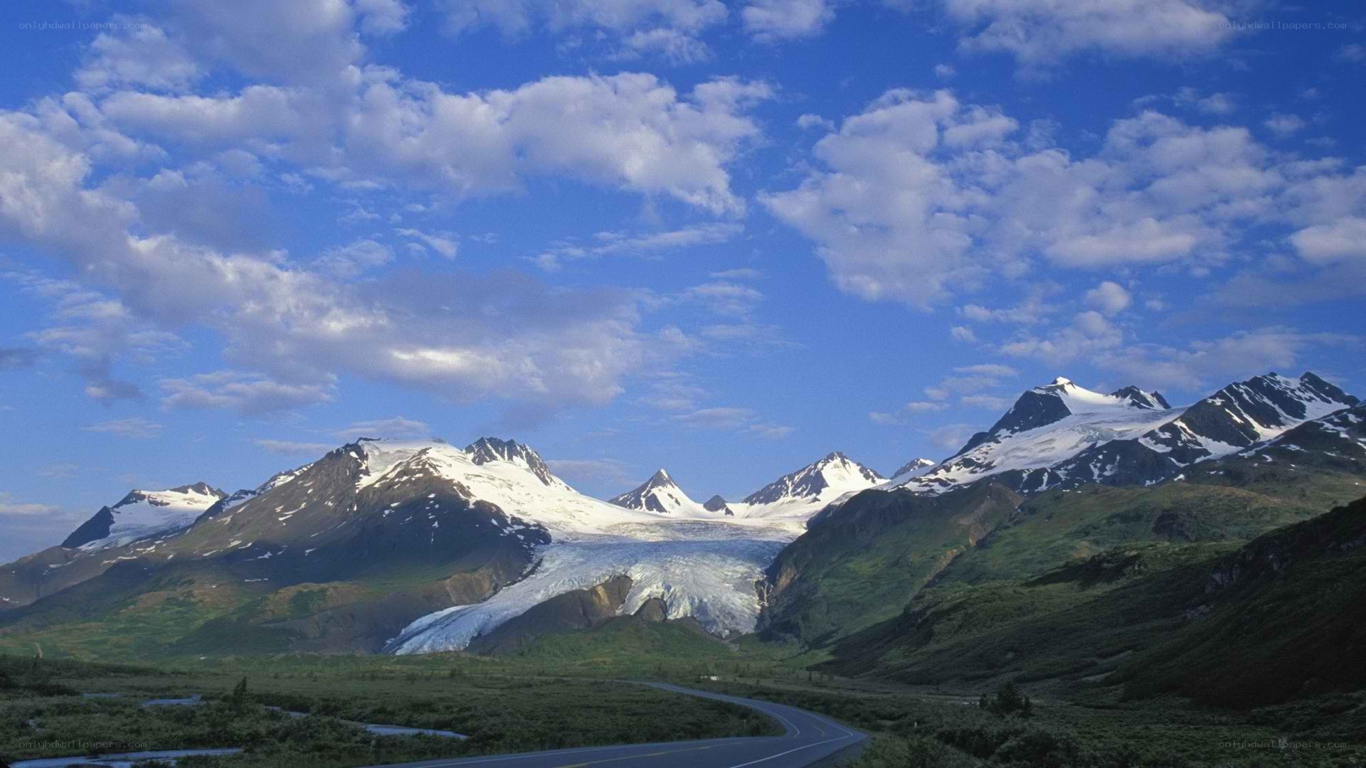 Glacier and mountain landscape