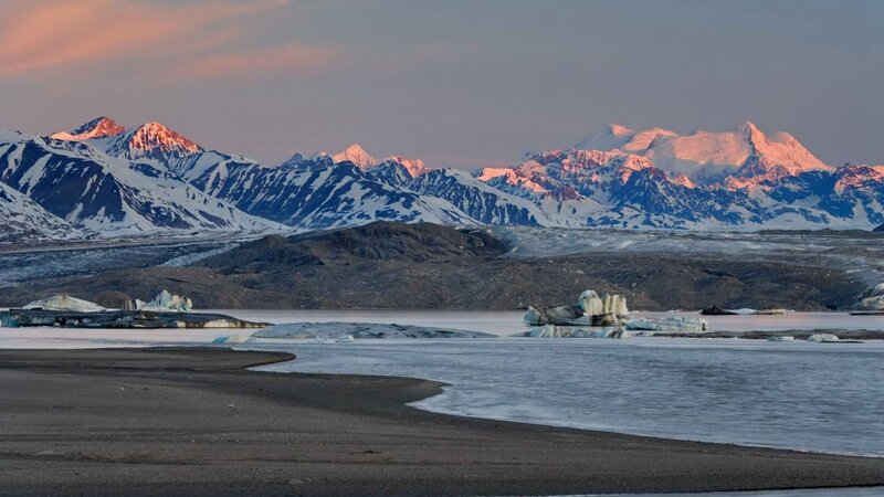 glacier and mountain landscape