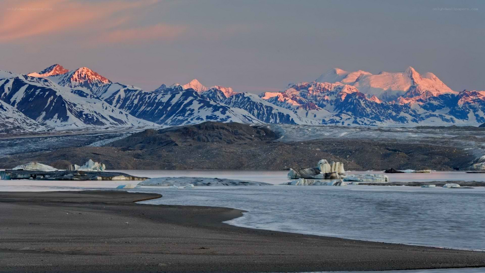 glacier and mountain landscape