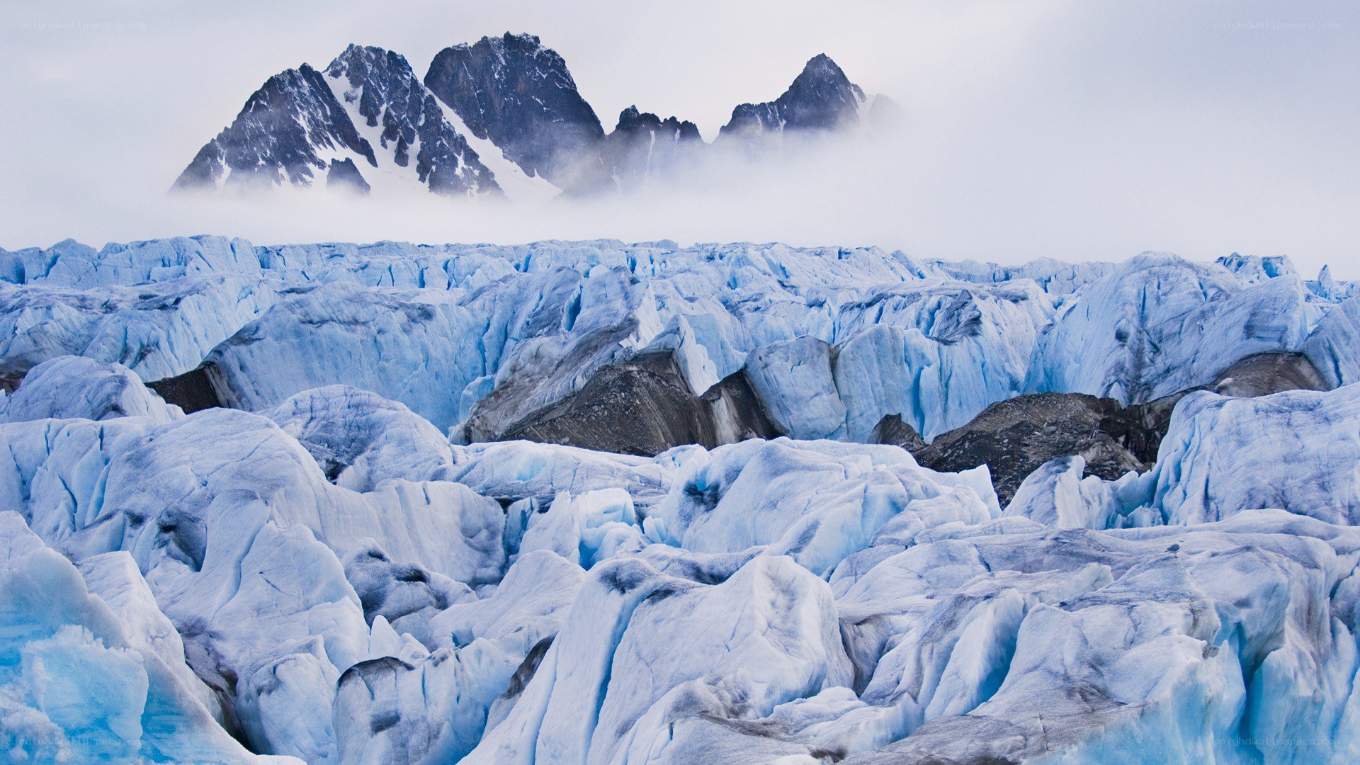 glacier and mountain landscape
