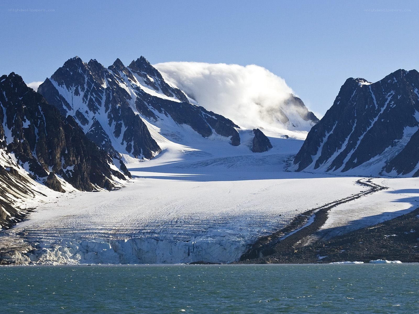 glacier and mountain landscape