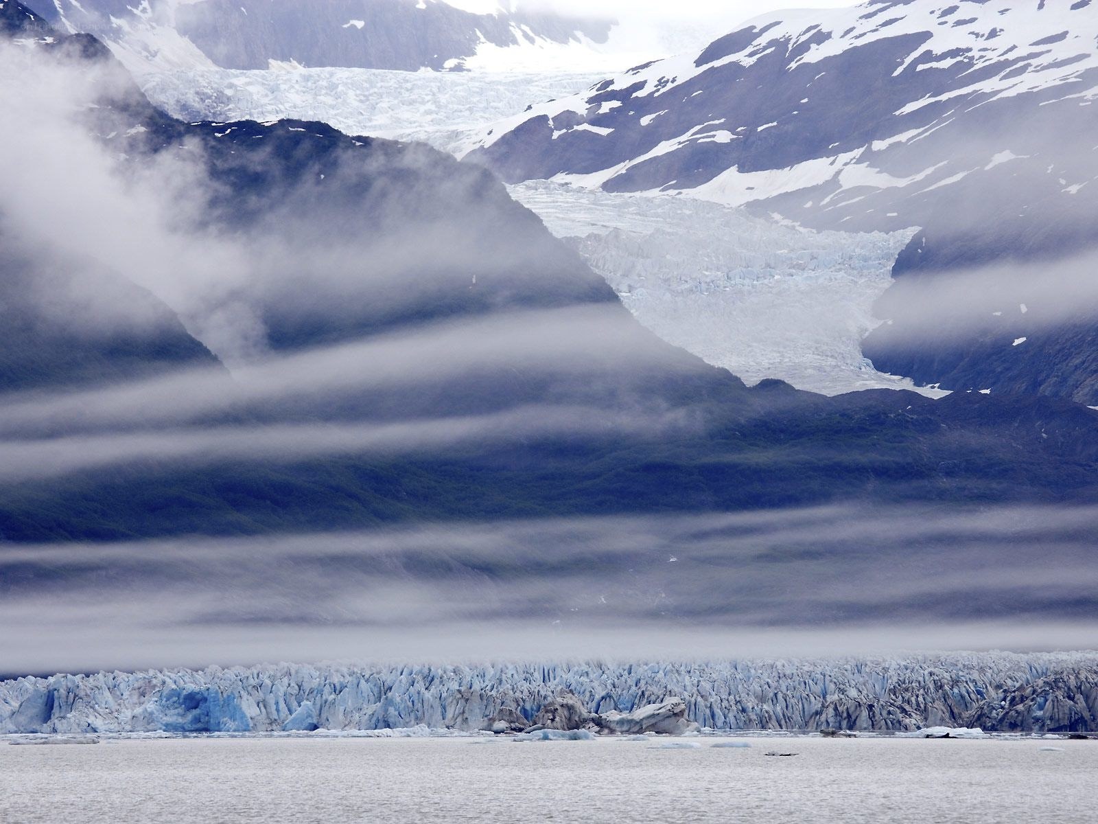 glacier and mountain landscape
