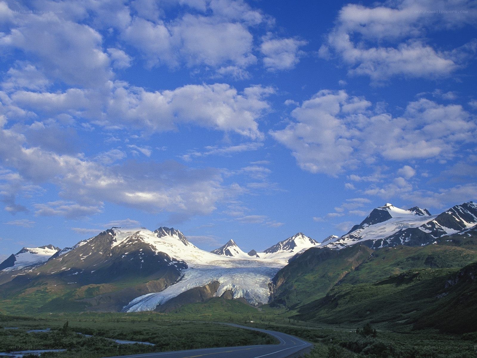 Glacier and mountain landscape