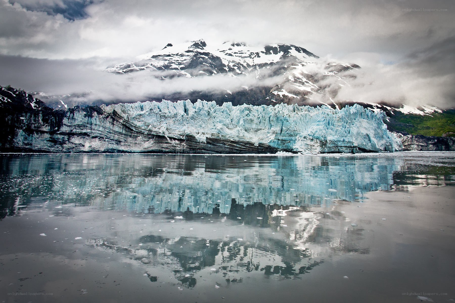 Glacier and mountain reflection