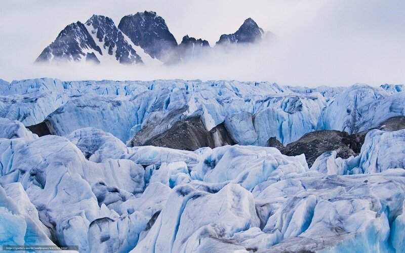 Glacier and Mountains — Blue, Cold