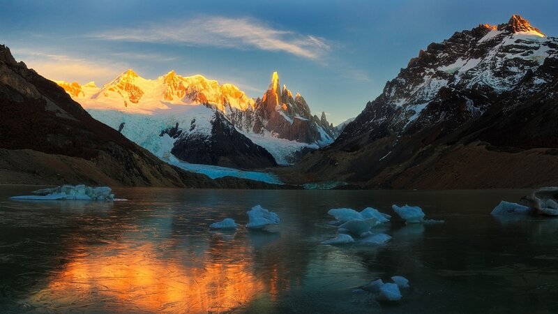 Glacier and Mountains — Blue, Dramatic