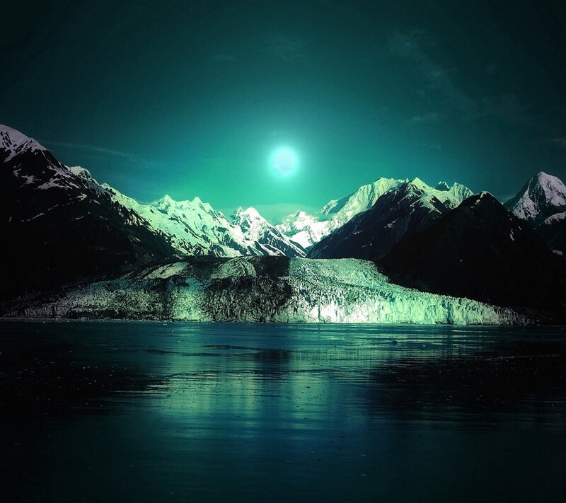 Glacier and Mountains — Green