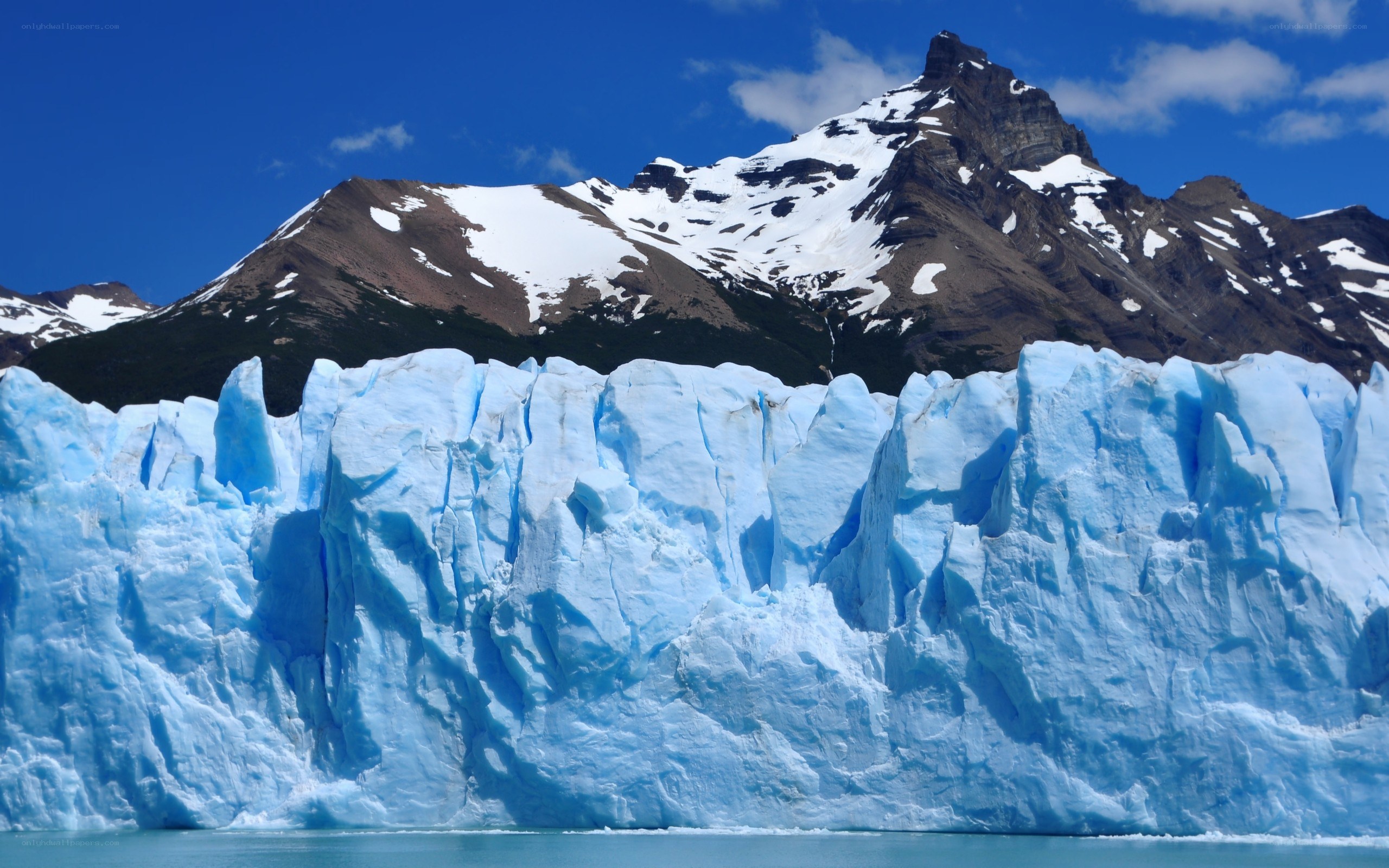 Glacier and snow-capped mountains