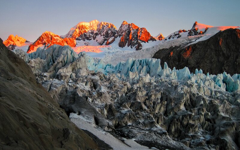 Glacier and Snow-capped Mountains — Blue