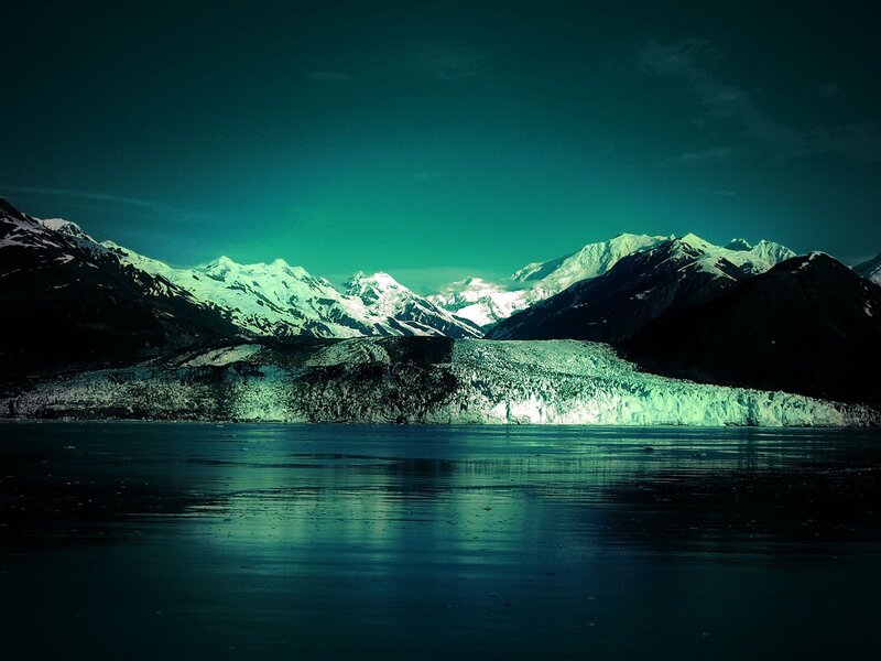 Glacier and Snow-capped Mountains — Teal, Dramatic