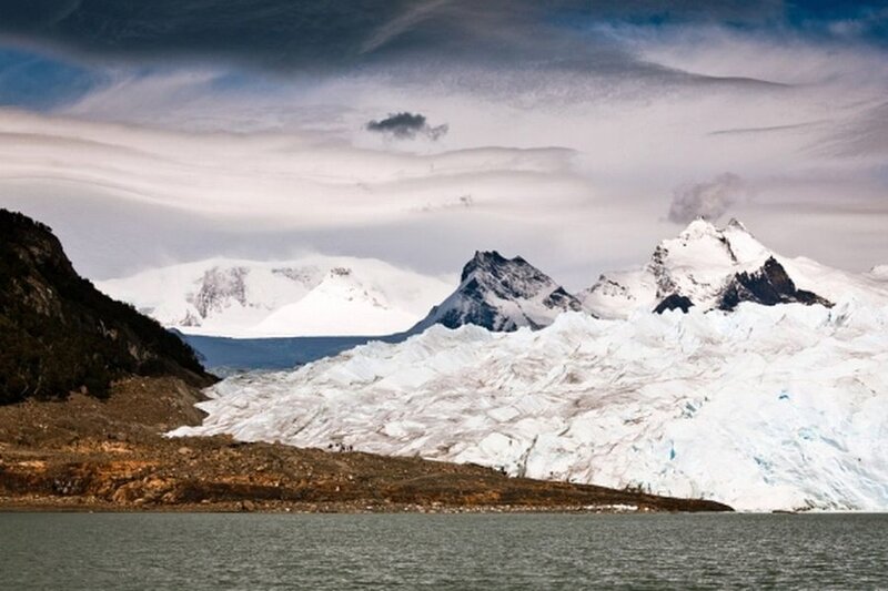 Glacier and Snow-capped Mountains — White