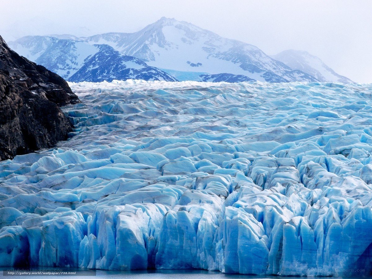 Glacier and snow-capped mountains