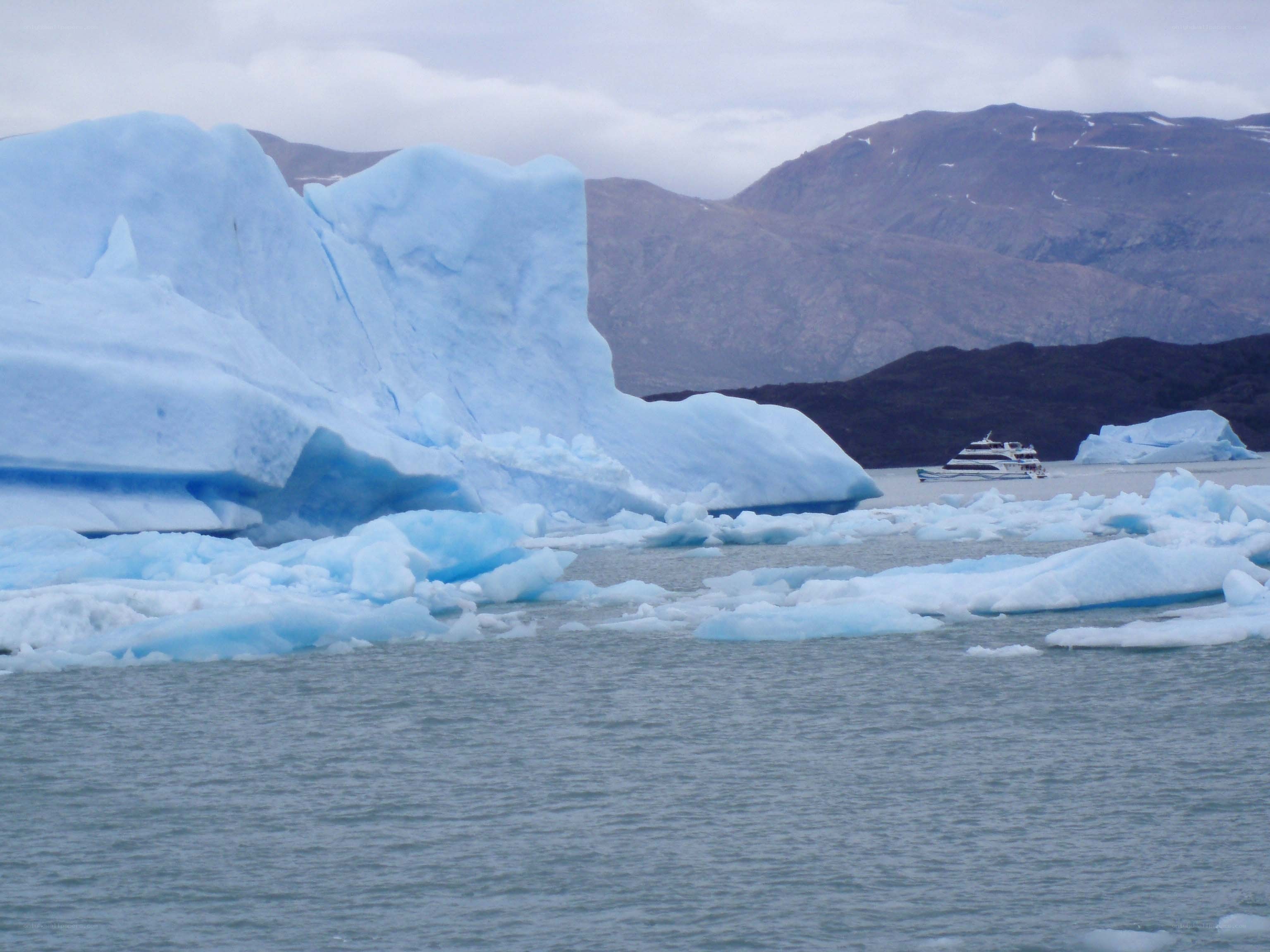 Glacier and tour boat