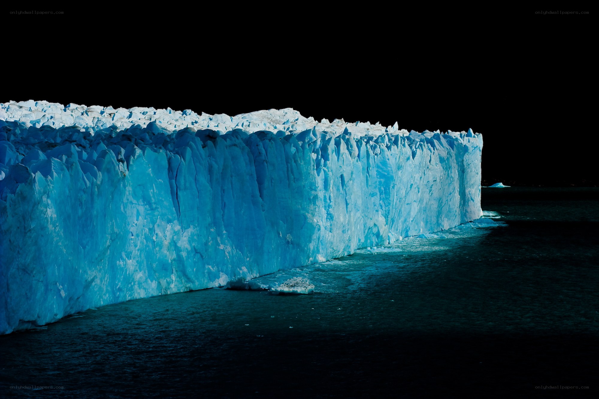 Glacier at night