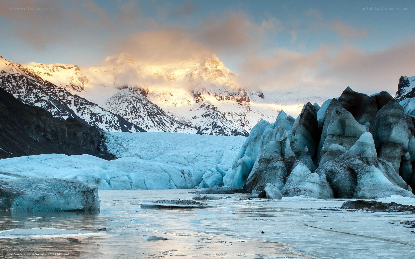 Glacier at sunset in Iceland