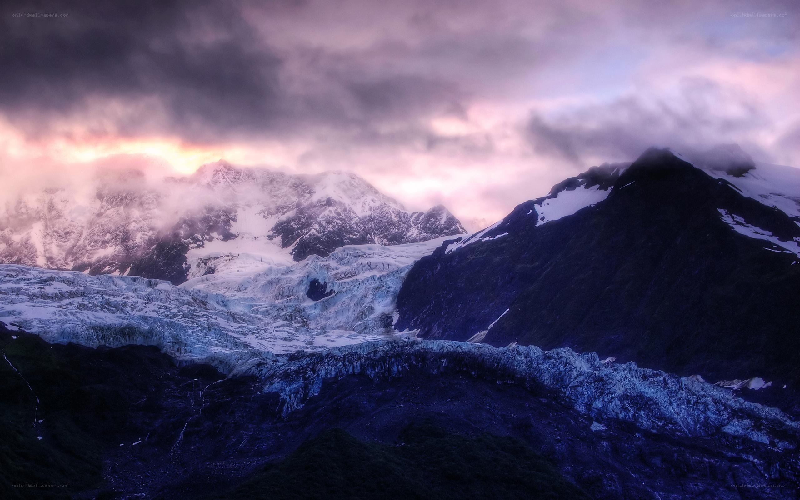 Glacier at twilight