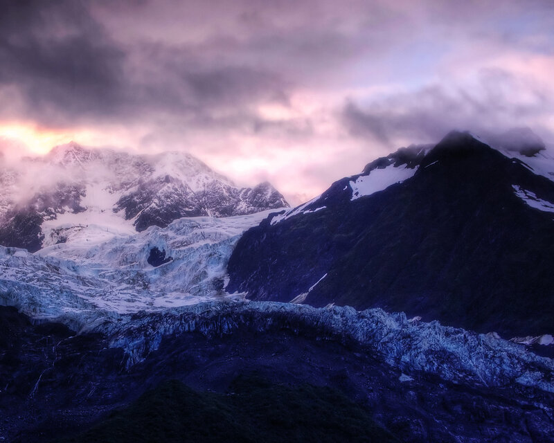 Glacier at twilight