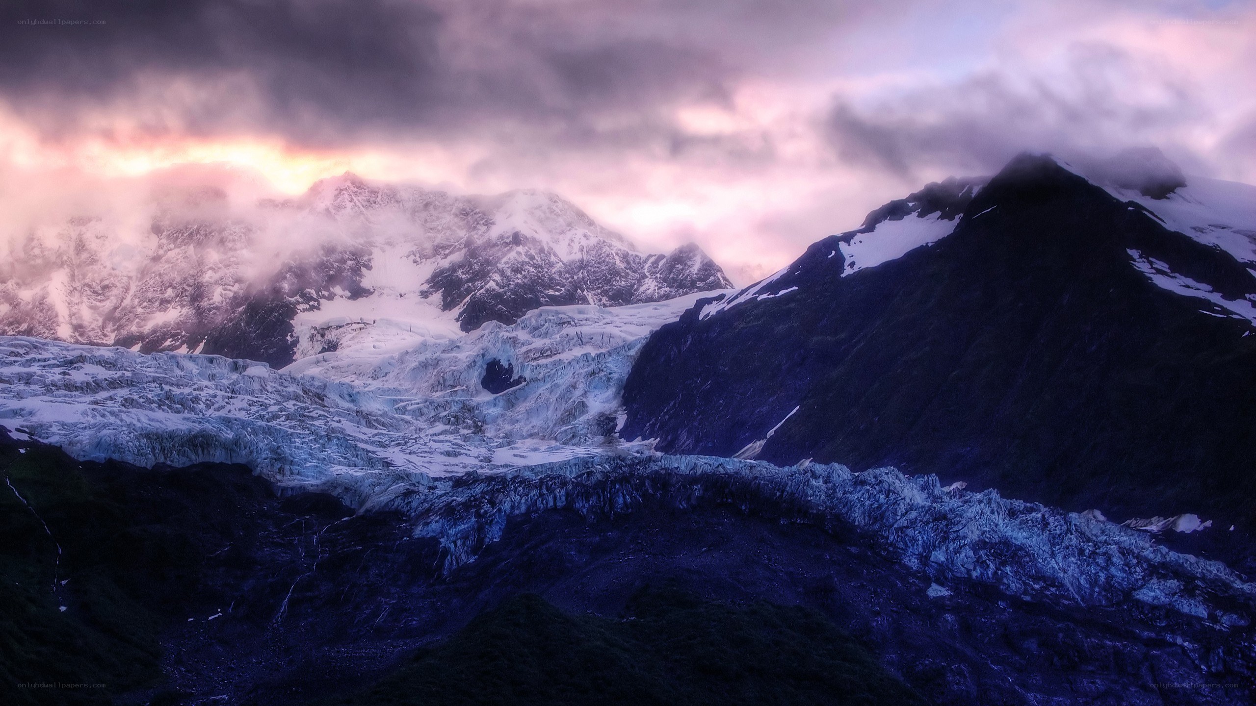 glacier at twilight