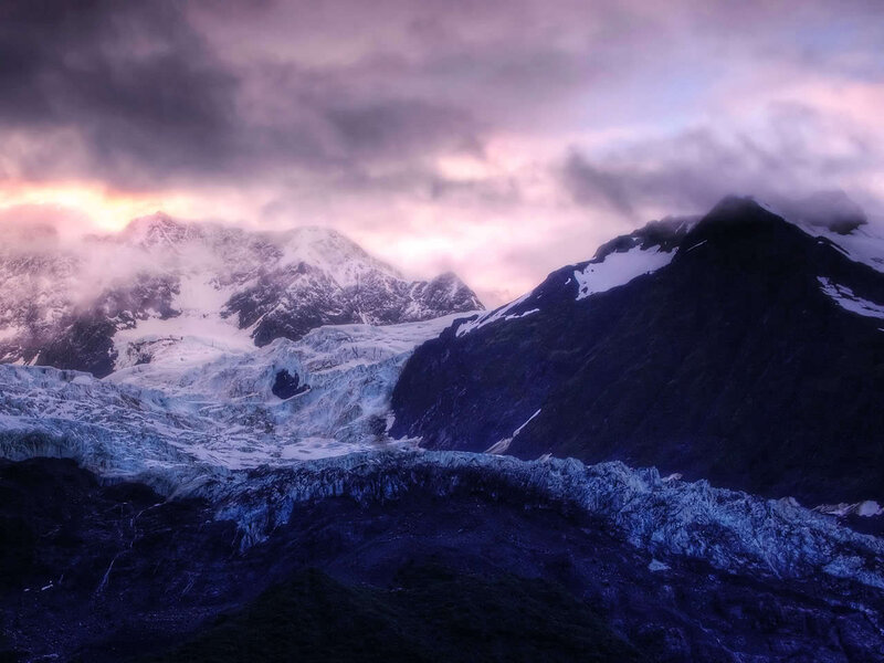 Glacier at twilight