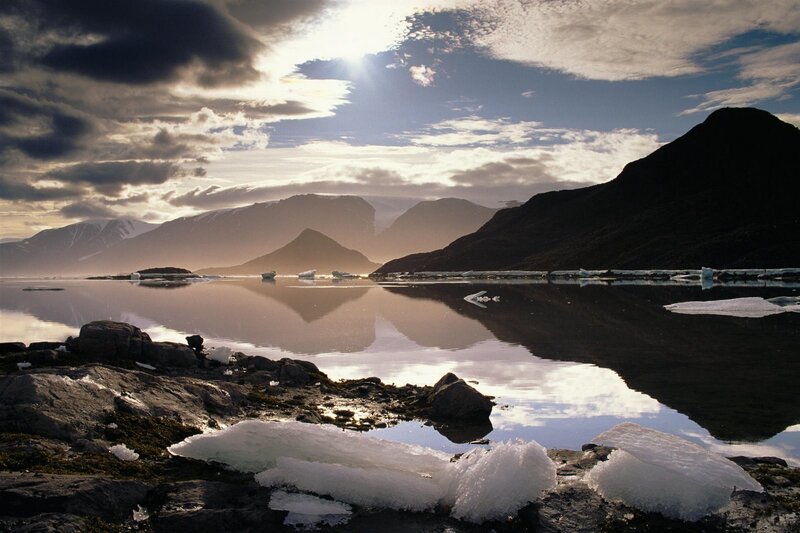 Glacier bay at sunset