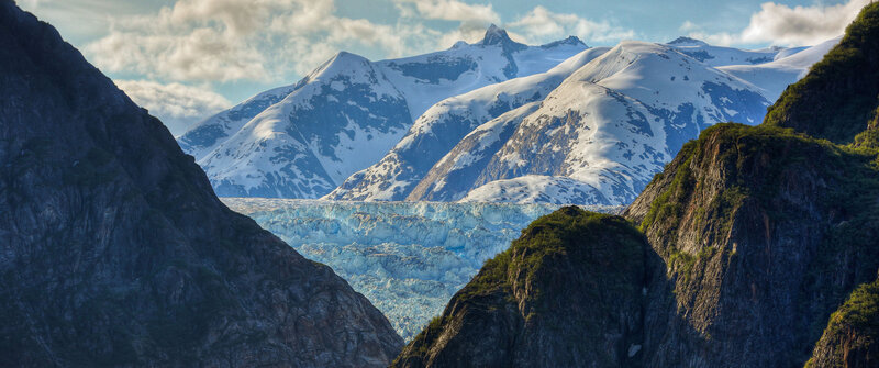 Glacier Between Mountains — Blue, Dramatic