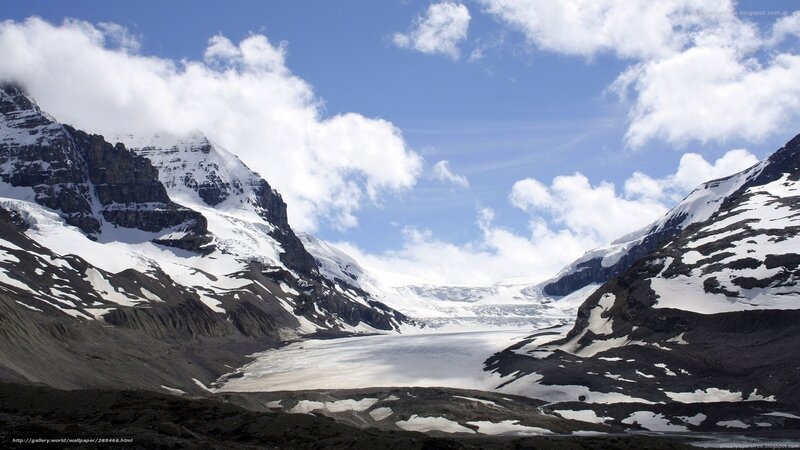 Glacier Between Mountains — Blue