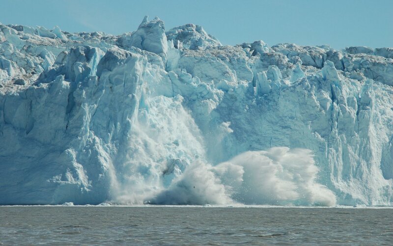 Glacier Calving Event — Blue, Dramatic, Afternoon, Photograph