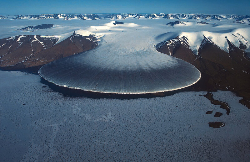 Glacier Calving into Sea