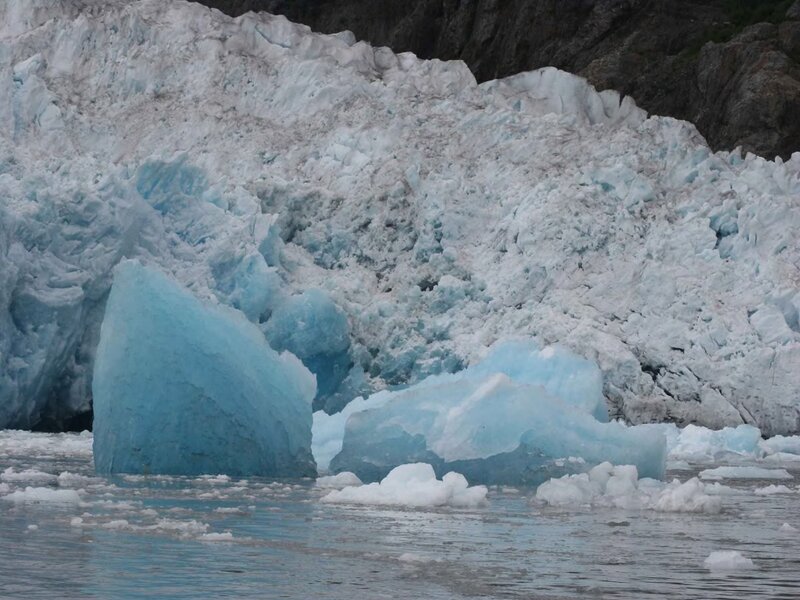Glacier Calving into Water — Blue, Cold