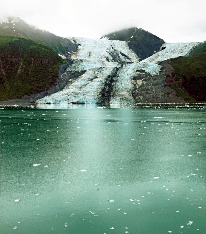 Glacier Calving into Water — Green
