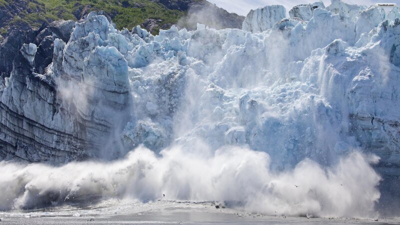 Glacier Calving — White