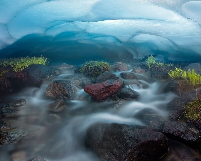 Glacier Cave Stream — Blue