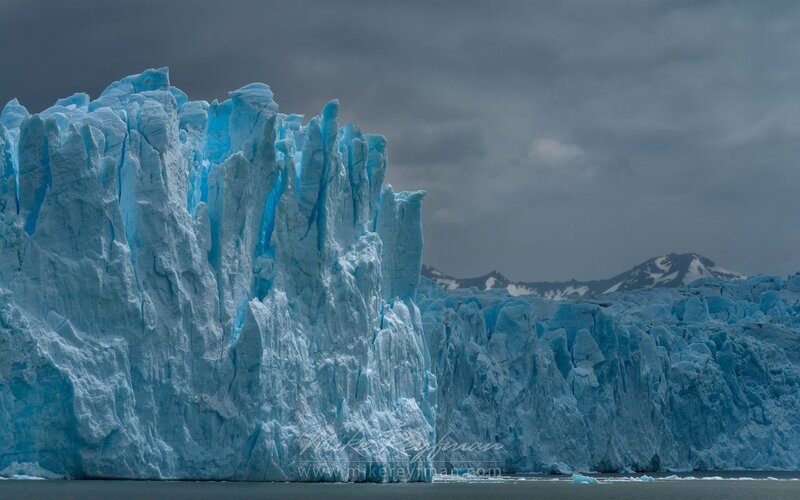 Glacier Face in Water — Blue, Dramatic, Photograph, Ice